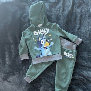 Bluey Toddler Green Hoodie and Pants Set